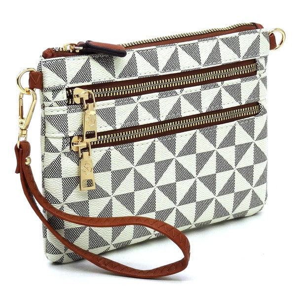 Monogram Multi Zip Clutch Crossbody Bag Wristlet