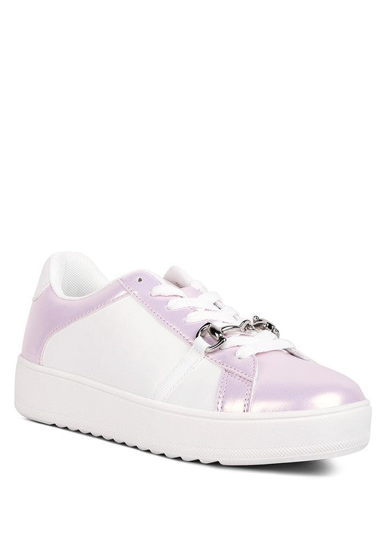 Nemo Contrasting Metallic Faux Leather Sneakers