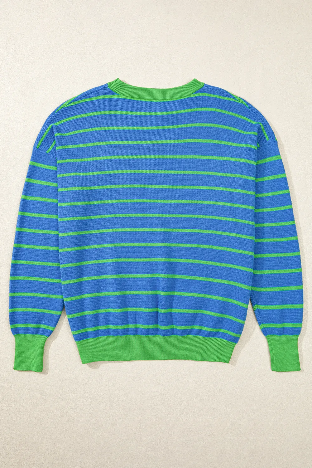 Striped Round Neck Long Sleeve Sweater