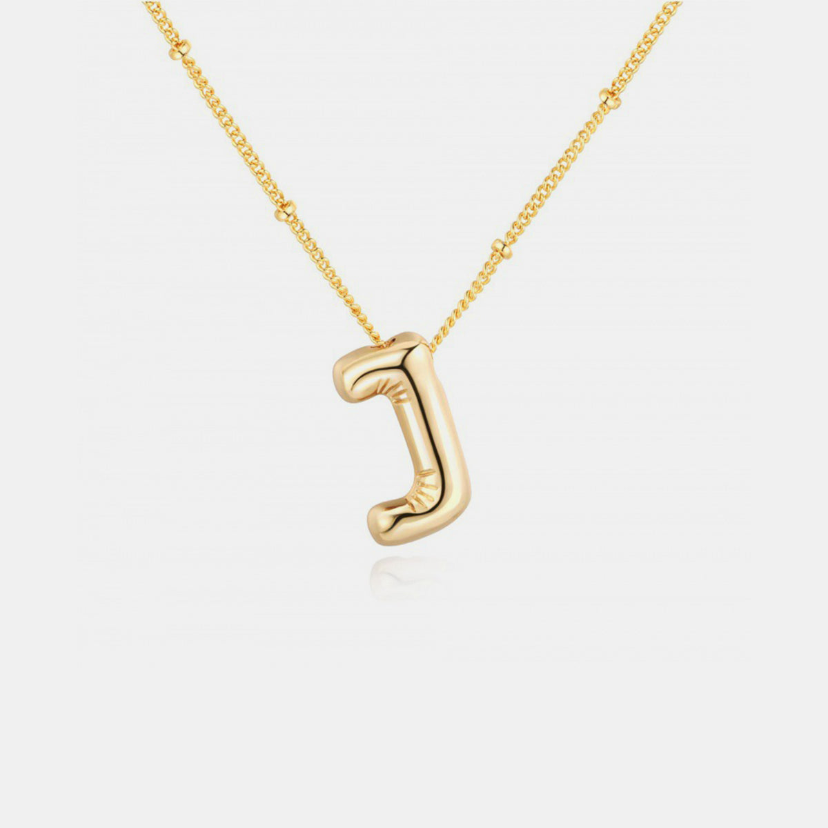 Gold-Plated Letter Pendant Necklace