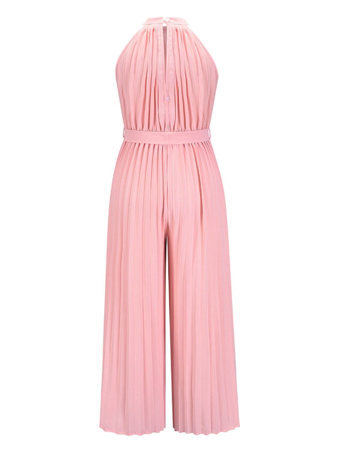 Cutout Tied Pleated Sleeveless Jumpsuit