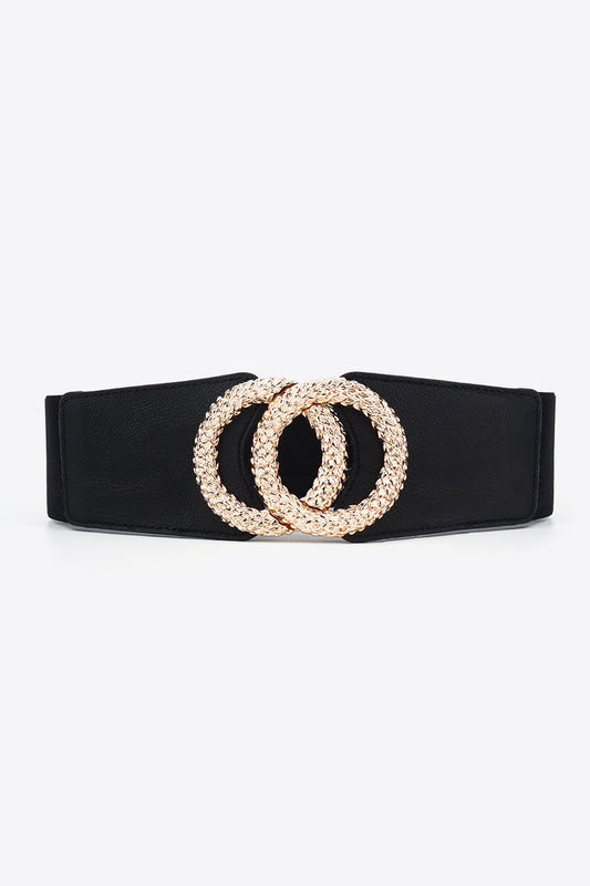 Circle Buckle Elastic Wide Belt