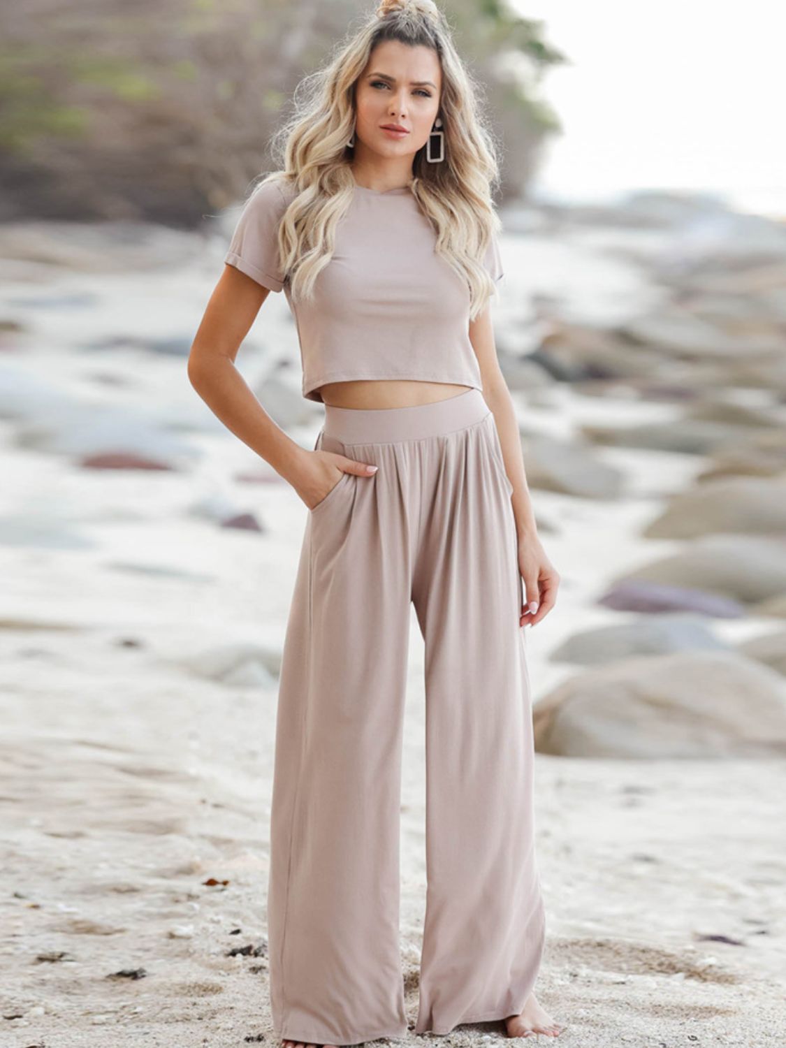 The Casey Tee and Wide Leg Pants Set