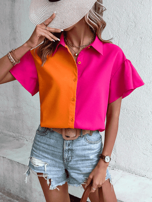 Contrast Short Sleeve Shirt