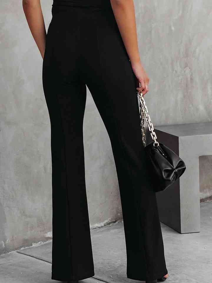 Front Slit Flare Leg Pants